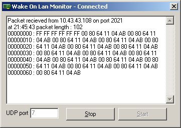 wake on lan source code